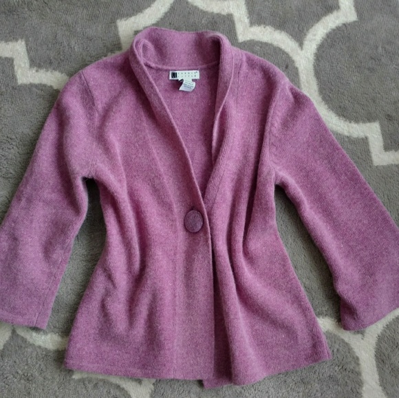 Carole Little Sweaters - Carole Little Violet Wool/ Rabbit Cardigan - S